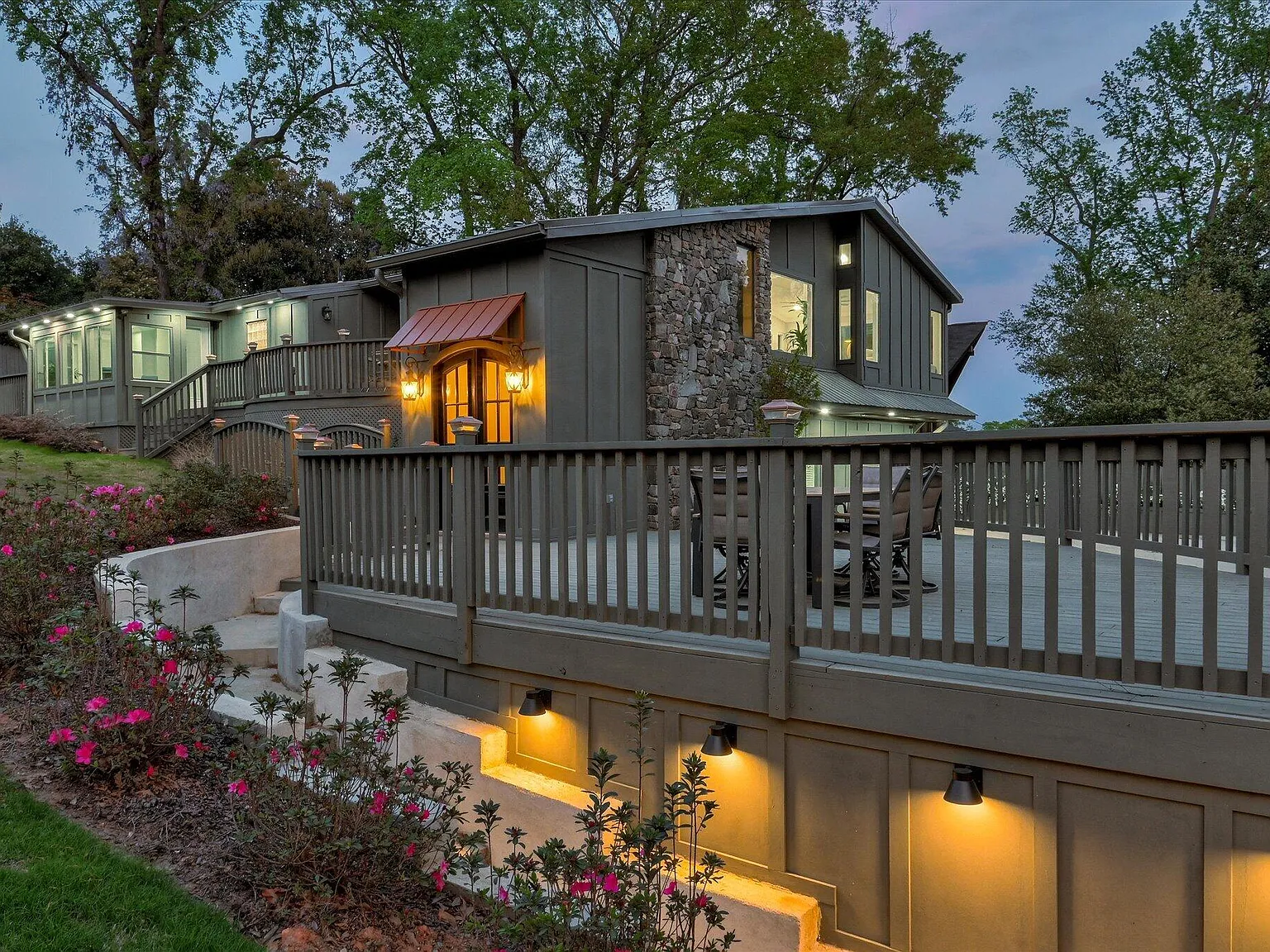 2417 Wilkshire Drive, Augusta GA — renovated two-story home photographed at dusk